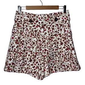 Ann Taylor High Rise Pink Animal Leopard Print Paperbag Shorts Size 6 | Pockets